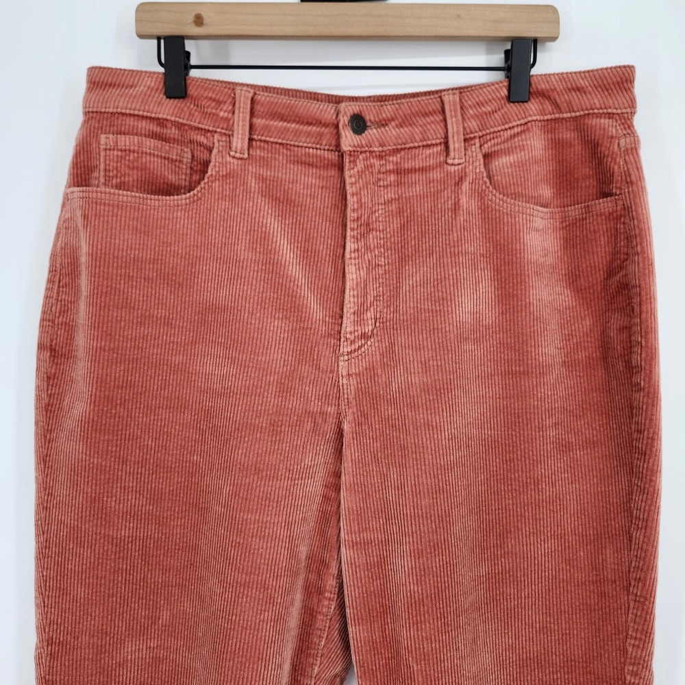 LOFT Womens Rose Pink Raw Hem Corduroy Pants Size 16 Wide Wale Straight Leg - Picture 7 of 8